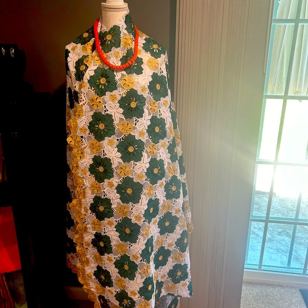 5 Yards Cord Lace Fabric Women Fabric Guipure Lace Metallic Gold